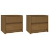 vidaXL Mesitas de noche 2 uds madera maciza de pino marr&oacute;n miel