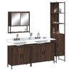 vidaXL Set de muebles ba&ntilde;o 4 pzas madera contrachapada roble marr&oacute;n