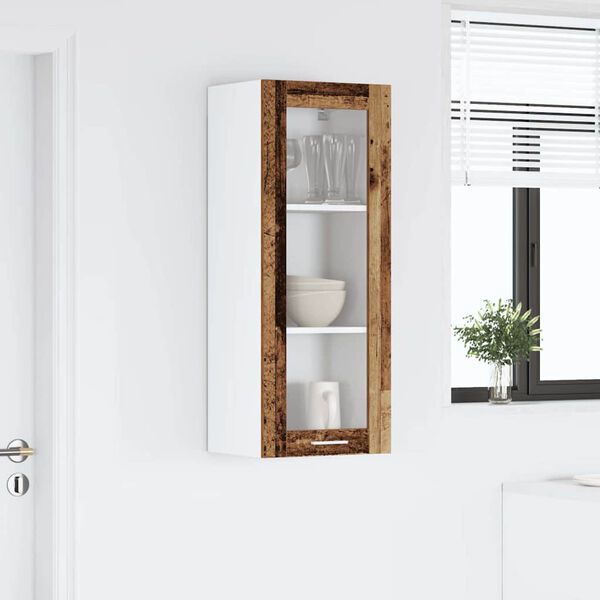 vidaXL Mueble colgante con puerta Madera vieja 40 x 31 x 100 cm