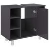 vidaXL Juego muebles de ba&ntilde;o 3 pzas madera de ingenier&iacute;a gris brillo