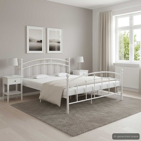 vidaXL Estructura de cama sin colch&oacute;n metal blanco 180x200 cm
