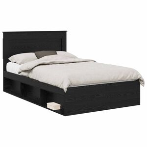 vidaXL Estructura de cama Negro 135 x 190 cm Madera de pino macizo