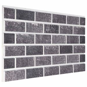 vidaXL Paneles de pared 10 pcs Negro y Gris 100 x 50 cm Espuma EPS