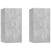 vidaXL | Mueble para TV de Pared | 2 pcs Gris hormig&oacute;n 30.5 x 30 x 60 cm