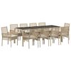 vidaXL Conjunto de Comedor de Jard&iacute;n 11 pcs Beige rat&aacute;n sint&eacute;tico