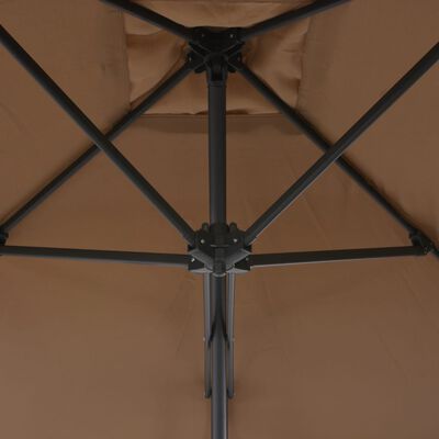 vidaXL Sombrilla de jardín con palo de acero 250x250 cm gris topo