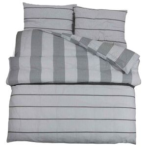 vidaXL Juego de funda n&oacute;rdica gris claro 225x220 cm algod&oacute;n