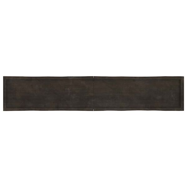 vidaXL Tablero mesa madera tratada borde vivo marr&oacute;n 220x40x(2-6) cm