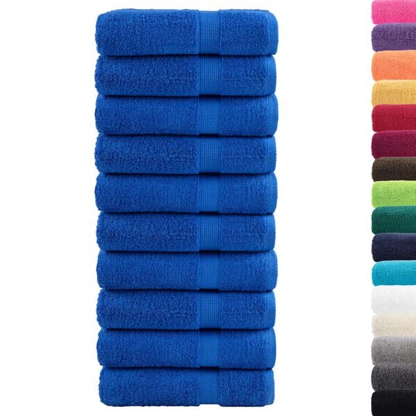 vidaXL Toallas de ba&ntilde;o SOLUND 10 uds azul 100x150 cm 600 gsm