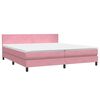 vidaXL Cama box spring con colch&oacute;n y LED terciopelo rosa 200x210 cm