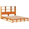 vidaXL Cama con estanter&iacute;a sin colch&oacute;n madera maciza marr&oacute;n 140x190 cm