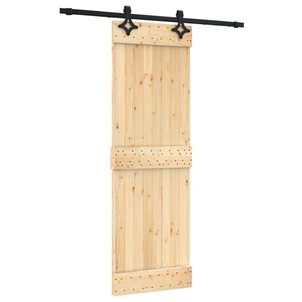 vidaXL Puerta corredera con herrajes madera maciza de pino 70x210 cm