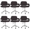vidaXL Sillas de comedor giratorias 6 unidades cuero sint&eacute;tico negro