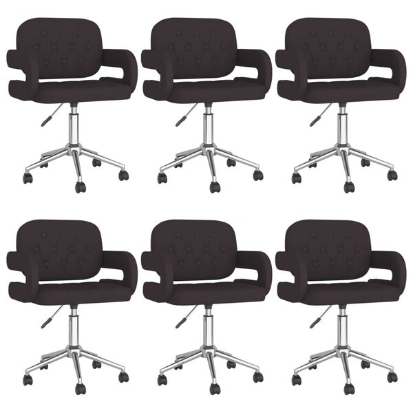 vidaXL Sillas de comedor giratorias 6 unidades cuero sint&eacute;tico negro