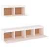 vidaXL Muebles para TV 3 piezas madera maciza de pino blanco