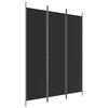 vidaXL Biombo divisor de 3 paneles de tela negro 150x200 cm