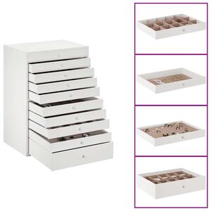 vidaXL Joyero 10 niveles compartimentos relojes blanco 29x20,5x40,5 cm