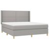 vidaXL Cama box spring con colch&oacute;n tela gris claro 180x200 cm
