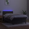 vidaXL Cama box spring colch&oacute;n y LED terciopelo gris oscuro 90x200 cm