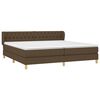 vidaXL Cama box spring con colch&oacute;n tela marr&oacute;n oscuro 200x200 cm