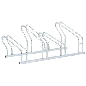 vidaXL Soporte para 4 bicicletas suelo independiente acero galvanizado