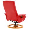 vidaXL Sillón de masaje con reposapiés cuero sintético rojo