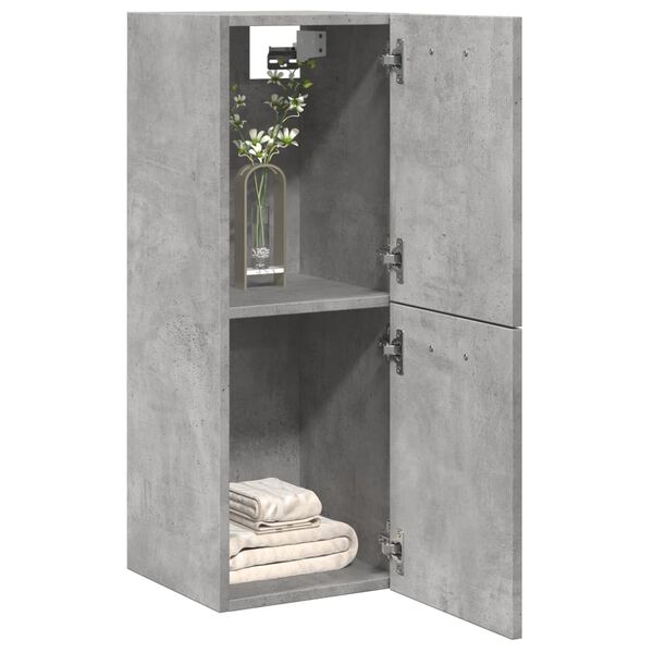 vidaXL Armario pared baño madera ingeniería gris hormigón 30x30x80 cm