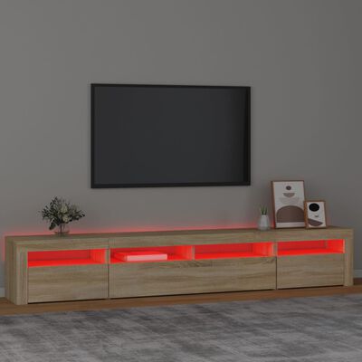 vidaXL Mueble de TV con luces LED roble Sonoma 240x35x40 cm
