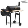 vidaXL Parrilla al aire libre 104 x 58 x 114 cm Acero Negro