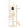 vidaXL Rascador para gatos con postes de sisal crema 191 cm