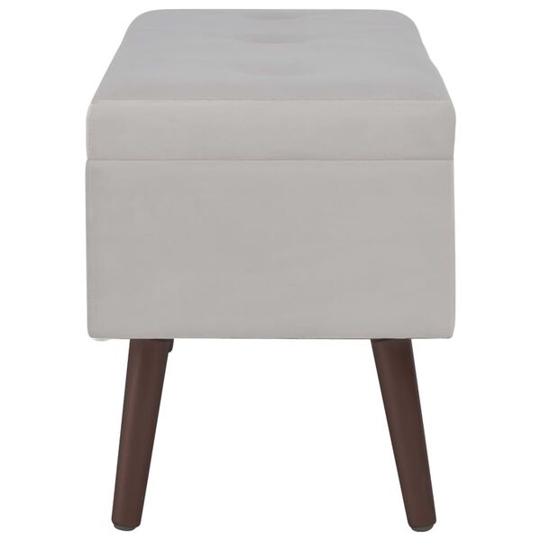 vidaXL Banco con compartimento de almacenaje terciopelo gris 80 cm
