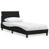 vidaXL Cama con colch&oacute;n Hanko tela negro 90x190 cm