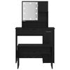 vidaXL Juego de mesa de tocador LED con caj&oacute;n 2 pcs Roble Negro