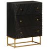 vidaXL C&oacute;moda madera maciza de mango y hierro negro 55x30x76 cm