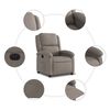 vidaXL Sill&oacute;n reclinable el&eacute;ctrico tela gris taup&eacute;