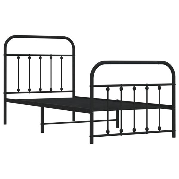 vidaXL Estructura cama sin colchón con estribo metal negro 90x200 cm