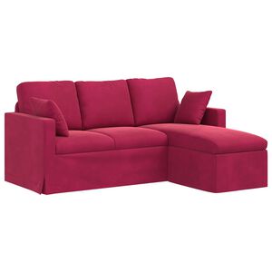 vidaXL Sof&aacute; Rojo vino 178 x 134 x 80 cm Terciopelo