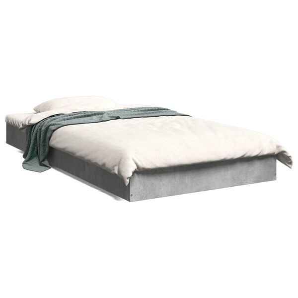 vidaXL Estructura de cama madera de ingenier&iacute;a gris hormig&oacute;n 100x200cm