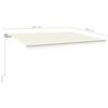 vidaXL Toldo retr&aacute;ctil autom&aacute;tico con postes crema 5x3 m