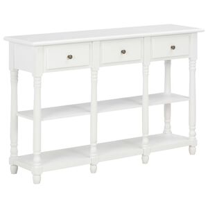 vidaXL Mesa consola madera de ingenier&iacute;a blanca 110x30x76 cm