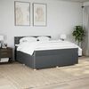 vidaXL Cama box spring con colch&oacute;n tela gris oscuro 180x200 cm