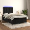 vidaXL Cama box spring colch&oacute;n y LED terciopelo negro 120x200 cm