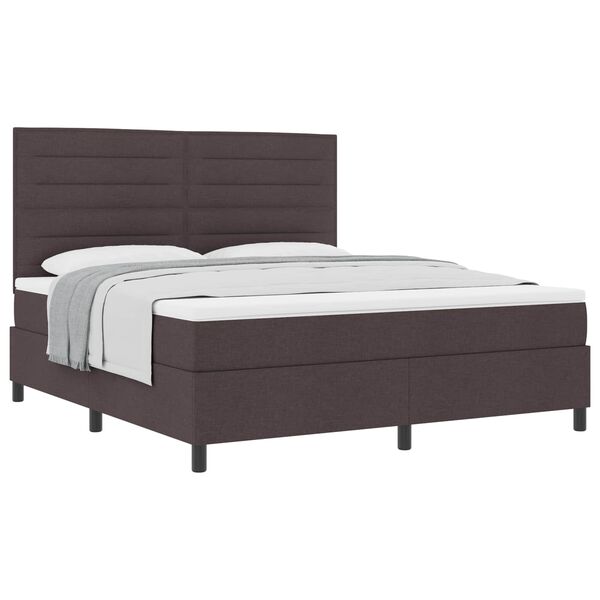 vidaXL Cama tipo Box Spring Marr&oacute;n Oscuro 180 x 200 cm tela