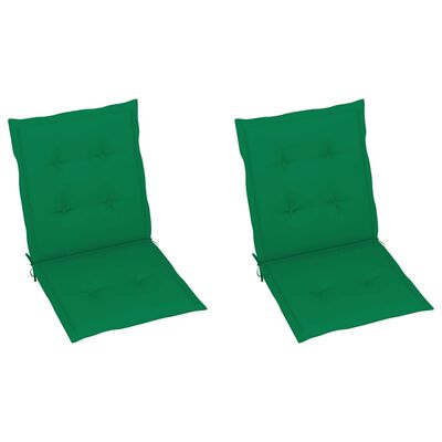 vidaXL Cojines para sillas de jardín 2 unidades verde 100x50x3 cm