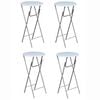 vidaXL Mesas altas plegables 4 unidades MDF blancas