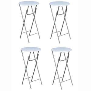 vidaXL Mesas altas plegables 4 unidades MDF blancas