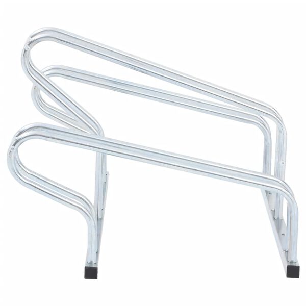 vidaXL Soporte para 3 bicicletas suelo independiente acero galvanizado