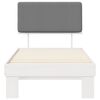 vidaXL Estructura de Cama con Cabecera Tapizada Gris Claro 90 x 200 cm