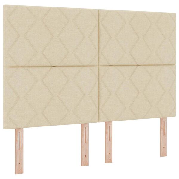 vidaXL Cama tipo Box Spring con colch&oacute;n Crema 160 x 200 cm tela