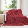 vidaXL Manta Rojo Burdeos 240 x 220 cm Lana